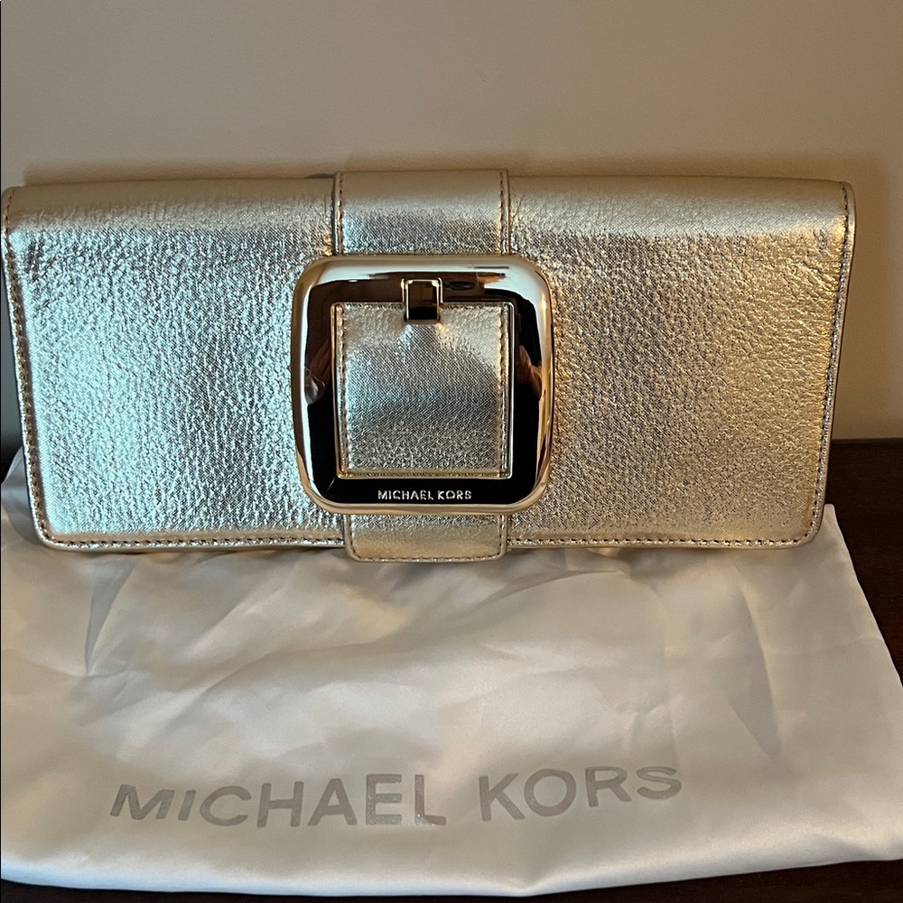 Michael Kors Metallic Gold Clutch